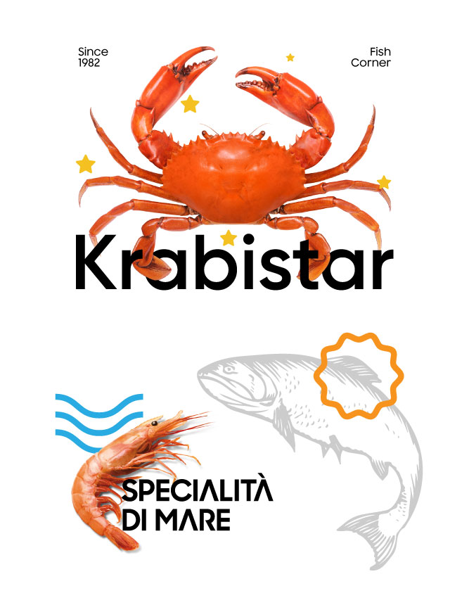 krabistar logo design corporate brand identity | Alessandro Mancini Graphic Designer Freelance