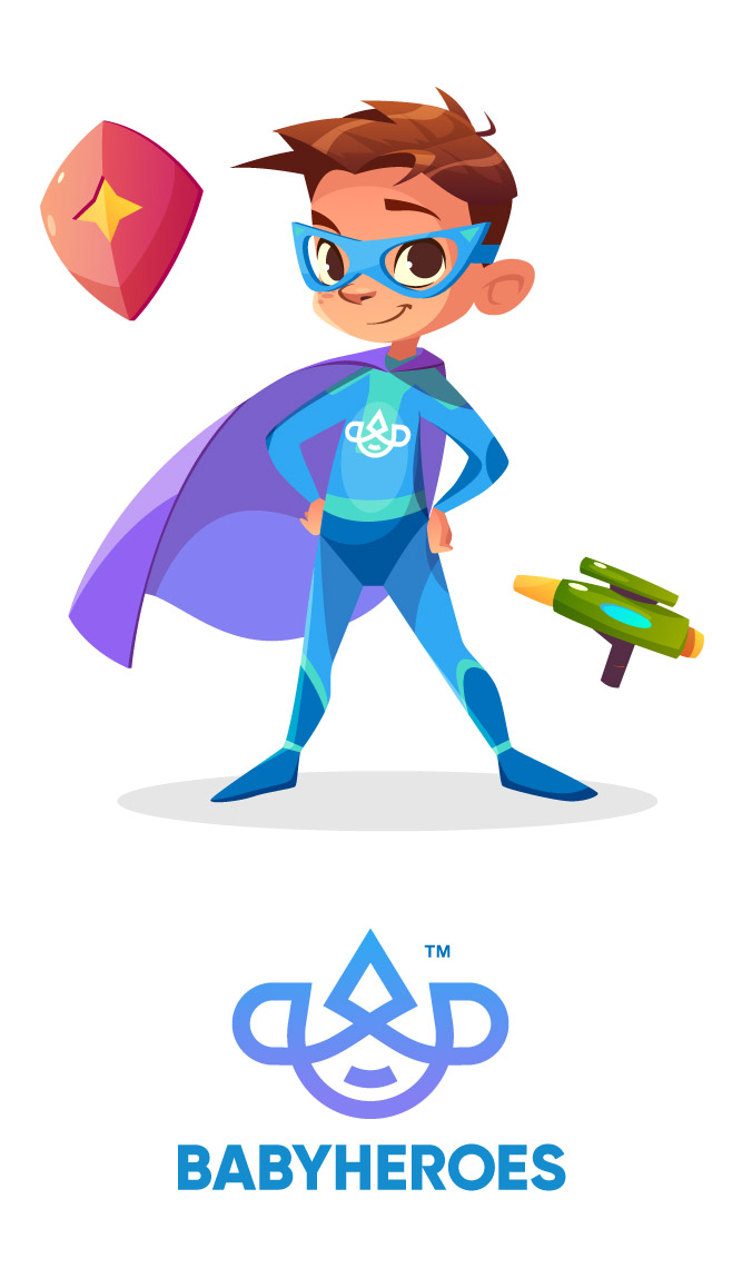 illustration babyheroes brand identity corporate graphic design logo | Alessandro Mancini Graphic Designer Freelance